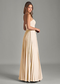 Azazie Chiana Bridesmaid Dresses White Alabaster A-Line Strapless Chiffon Dress image4