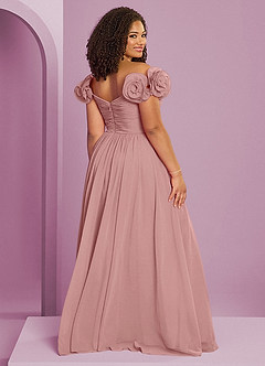 Barbie ♥ Azazie Vestidos de damas de honor Vestido de Rosa Polvorienta de Gasa de Corte en A Convertible con Vestidos sin tirantes image10