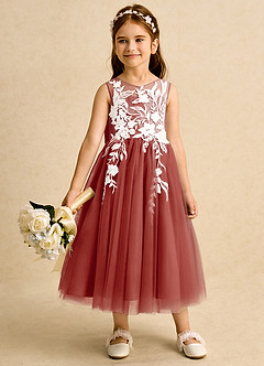 Azazie Sundae Flower Girl Klänningar Klä Balklänning i Spets image3