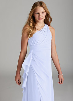 Azazie Maive Junior Lavender A-Line Pleated Chiffon Dress image4