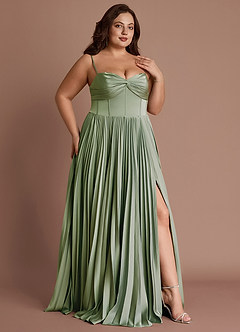 Tyla Dusty Sage Pleated Maxi Dress image12