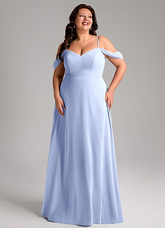 Azazie Marley Jurken voor bruidsmeisjes Converteerbaar Jurk van Chiffon met A-Lijn Off the Shoulder Ijs image13