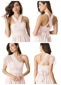Azazie Olani Bridesmaid Dresses Rose Petal A-Line Off the Shoulder Chiffon Convertible Dress image8