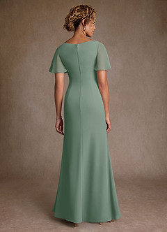 Azazie Suffolk Abiti per la Madre della Sposa Abito A-Line in Chiffon Plissettato Salvia Argentata image3