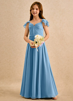 Azazie Meimei Girls Formal Flower Girl Klänningar Klä A-Line i Chiffong Plisserad image1