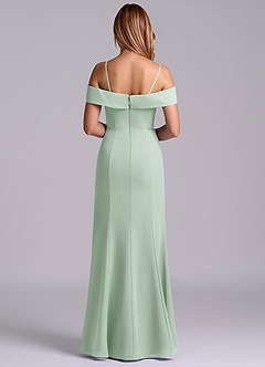 Azazie Luciana Brudtärnklänningar Klä av Tubklänning i Chiffong Av axeln Agave Konvertibel image2