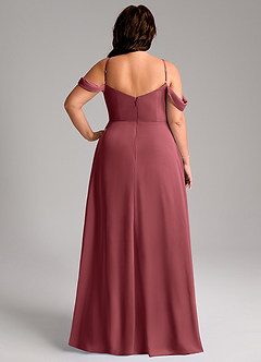Azazie Marley Bridesmaid Dresses Merlot A-Line Off the Shoulder Chiffon Convertible Dress image12
