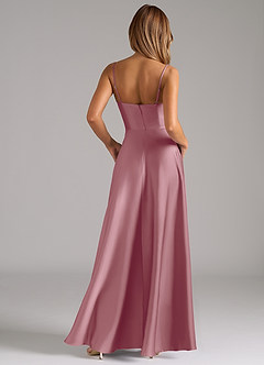Azazie Elle Bridesmaid Dresses Vintage Mauve A-Line Pleated Stretch Satin Dress image7