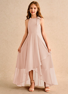 Azazie Boop Girls Formal Flower Girl Dresses English Rose A-Line Bow Chiffon Dress image5