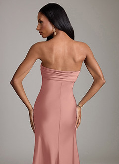 Azazie Saylor Brudtärnklänningar Klä av Sjöjungfru i Stretch Satin Axelbandslös Rosett image6