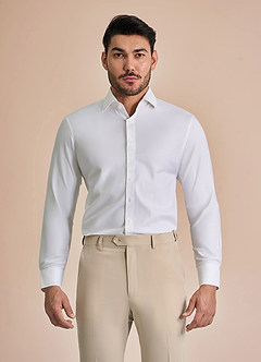 front Jermyn Blanco Camisa de vestir que no necesita planchado