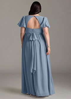 Azazie Madisynn Maternity Bridesmaid Dresses Bow Chiffon Floor-Length Dress image6