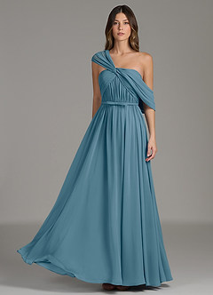 Azazie Nyah Abiti da Damigella Abito A-Line in Chiffon Spalle Scoperte Bermuda image3