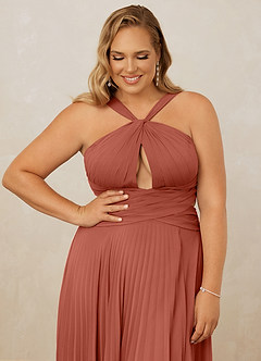Christian Siriano Bridal for Azazie 1009 Bridesmaid Dresses Clay A-Line Pleated Chiffon Dress image12