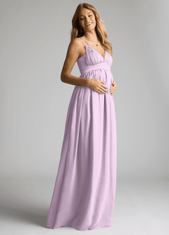 Azazie Emree Abiti da damigella d'onore premaman Abito A-Line Chiffon Floor-Length image2