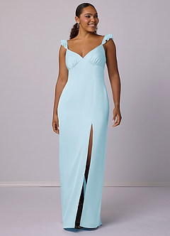 Barbie ♥ Azazie Bridesmaid Dresses Sheath Stretch Satin Floor-Length Dress image8