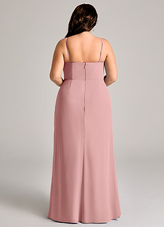 Azazie Maci Bridesmaid Dresses Dusty Rose Sheath Pleated Chiffon Dress image9
