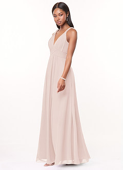 Azazie Maren Abiti da Damigella Abito A-Line in Chiffon Plissettato Petalo Di Rosa image3
