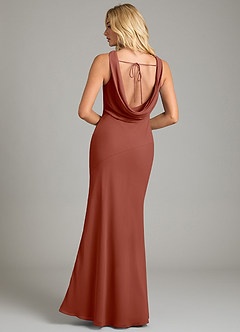 Azazie Rylina Bridesmaid Dresses Auburn Mermaid Pleated Chiffon Dress image6