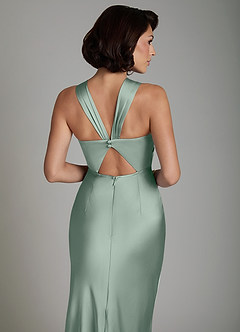 Azazie Zaria Bridesmaid Dresses Agave Mermaid Sweetheart Neckline Stretch Satin Dress image4