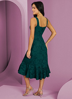 Barbie ♥ Azazie Bridesmaid Dresses Pine A-Line with Pockets Floral Burnout Dress image2