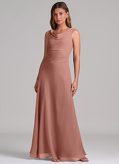 Azazie Nerine Brudtärnklänningar Klä av A-Linje i Chiffong Plisserad Cederros image3