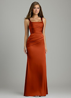 Azazie Vada Bridesmaid Dresses Paprika Mermaid Corset Stretch Satin Dress image4