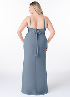 Azazie Mai Bridesmaid Dresses Twilight Sheath Pleated Chiffon Dress image8