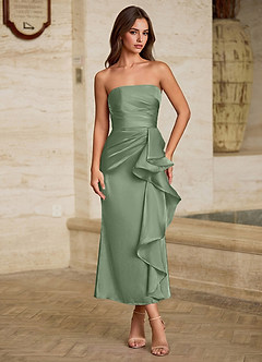Ottilie Pink Satin Faced Chiffon Ruffled Maxi Dress image5