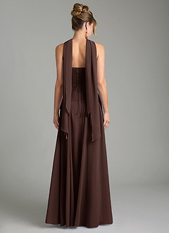 Azazie Gabriela Bridesmaid Dresses Ganache A-Line Corset Chiffon Dress image2