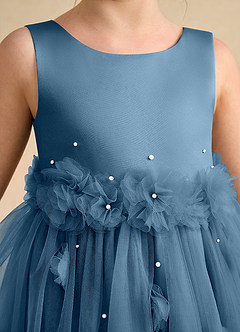 Azazie Lux Flower Girl Dresses Bermuda A-Line Beaded Tulle Dress image7
