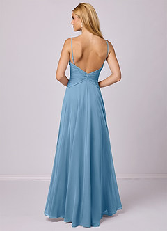 Barbie ♥ Azazie Bridesmaid Dresses Steel Blue A-Line Chiffon Dress image2