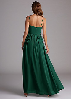 Azazie Calianna Bridesmaid Dresses Emerald A-Line Off the Shoulder Chiffon Convertible Dress image5