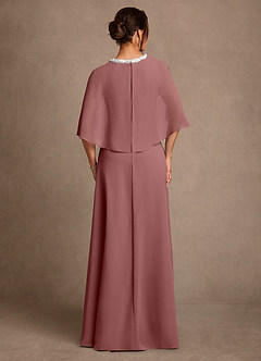 Azazie Winnifred Mother of the Bride Dresses Desert Rose A-Line Beaded Chiffon Dress image3