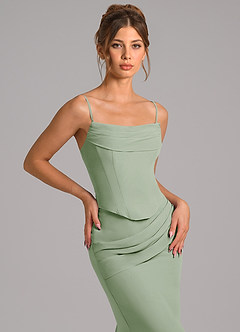 Azazie Sorrel Bridesmaid Dresses Dusty Sage Mermaid Corset Chiffon Dress image8