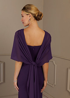 Azazie Dion Mother of the Bride Dresses Plum Sheath Scoop Stretch Crepe Dress image13