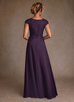 Azazie Christi Abiti per la Madre della Sposa Abito A-Line in Chiffon Pizzo Prugna image2