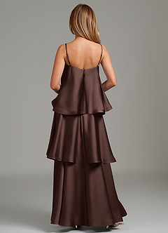 Azazie Azalea Bridesmaid Dresses Ganache A-Line Ruched Stretch Satin Dress image4