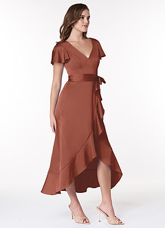 Azazie Lexis Stretch Satin Dress Final Sale  image4