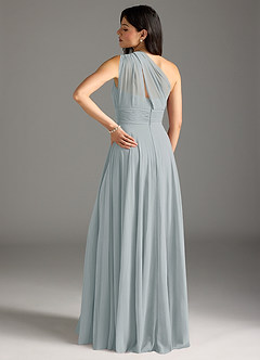 Azazie Charlize Bridesmaid Dresses Dolphin Grey A-Line One Shoulder Chiffon Dress image2