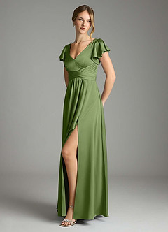 Azazie Omari Bridesmaid Dresses Juniper A-Line Stretch Satin Dress image4
