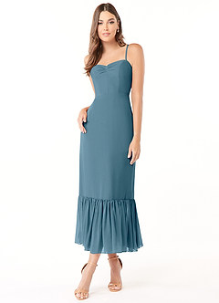 Azazie Justina Bridesmaid Dresses Bermuda A-Line Sweetheart Neckline Chiffon Dress image1