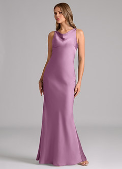 Azazie Allettie Bridesmaid Dresses Wisteria Mermaid Stretch Satin Dress image5