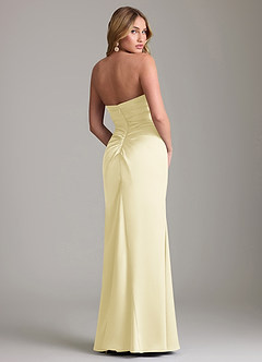 Azazie Lucille Bridesmaid Dresses Lemon Sorbet Mermaid Strapless Stretch Satin Convertible Dress image2