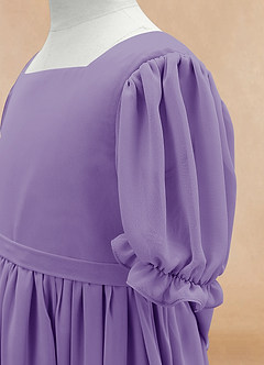 Azazie Joss Flower Girl Dresses Tahiti A-Line with Sleeves Chiffon Dress image7