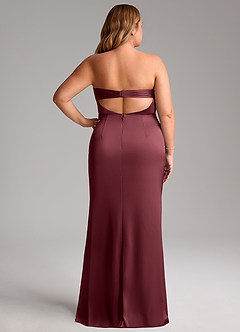 Azazie Leonis Bridesmaid Dresses Merlot Mermaid Pleated Stretch Satin Convertible Dress image10