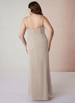 Azazie Tayla Final Sale Frost Sheath Chiffon Dress image7