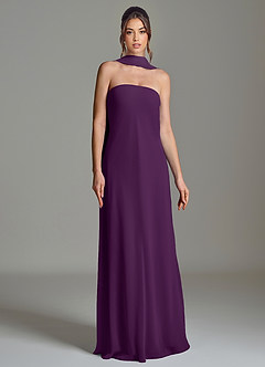 Azazie Ilana Bridesmaid Dresses Grape A-Line Strapless Chiffon Dress image4