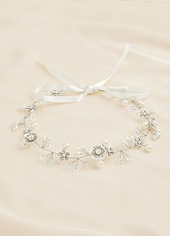 front Pearl And Crystal Floral Headband