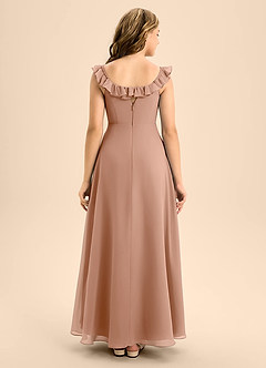 Azazie Callie Junior Abito A-Line in Chiffon Increspato Champagne Rosa image2